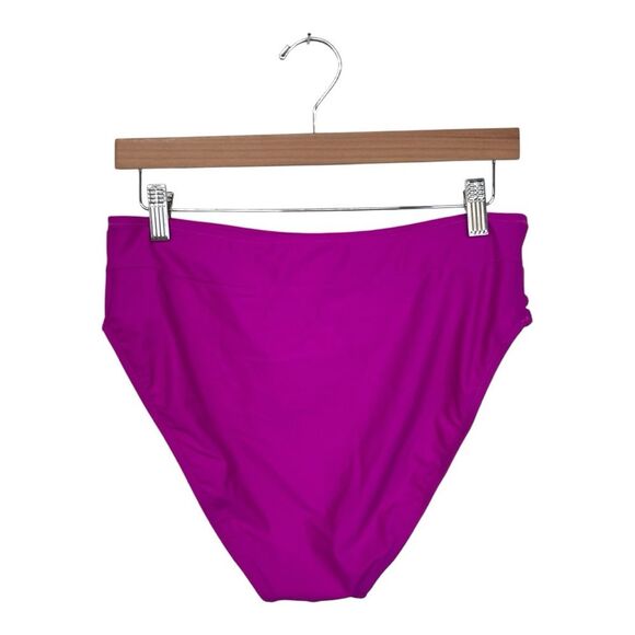 NWT Bar III | High Rise High Leg Womens Bikini Briefs Purple Neon Orchid Size L - Picture 5 of 7